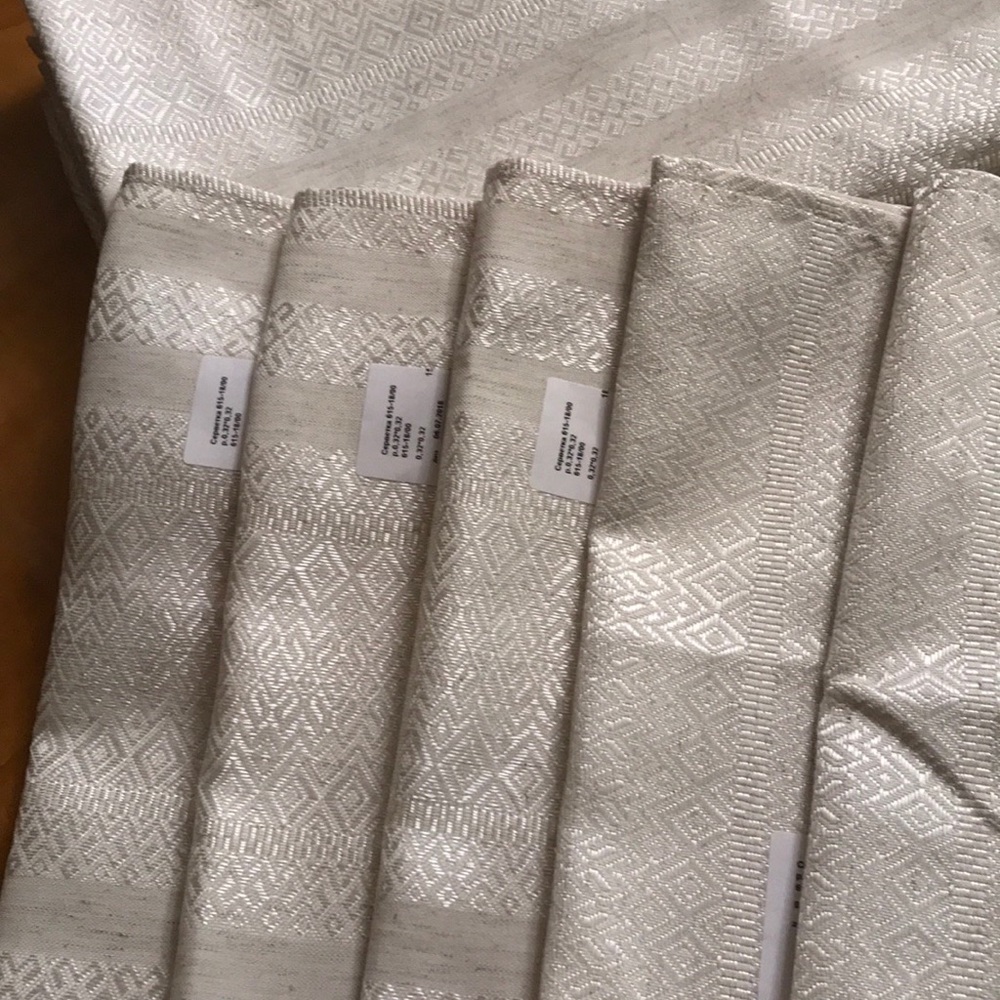 🍏🍏🍏 NWT Set of Cotton/Polyester Tablecloth & 6 Napkins